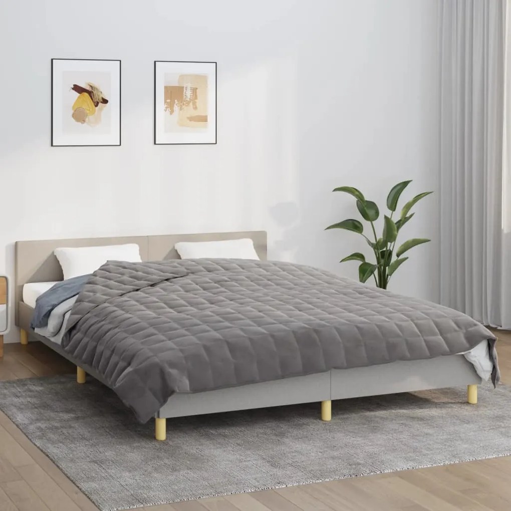 350779 vidaXL Manta pesada 13 kg 200x200 cm tecido cinza