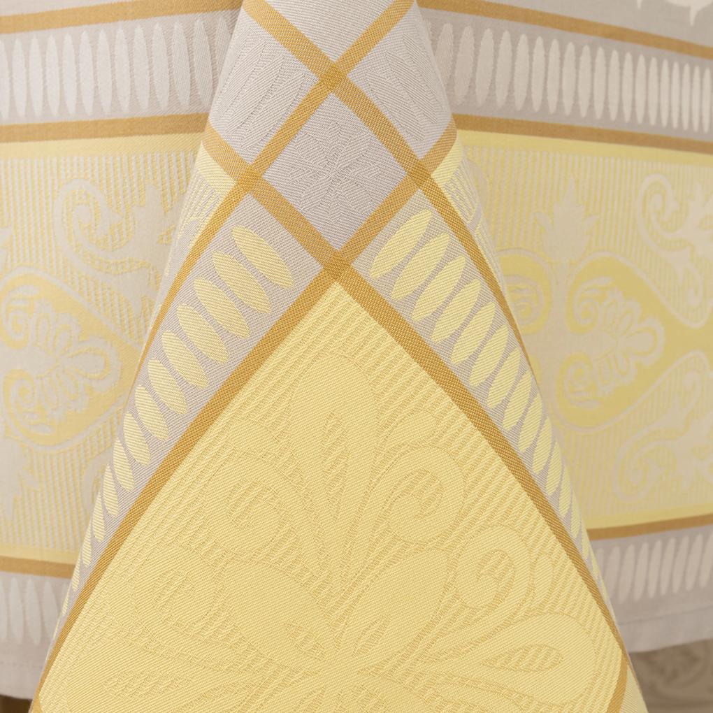 Toalhas de mesa anti nódoas 100% algodão - Argento da Fateba: Amarelo 1 Toalha de mesa 180x180 cm