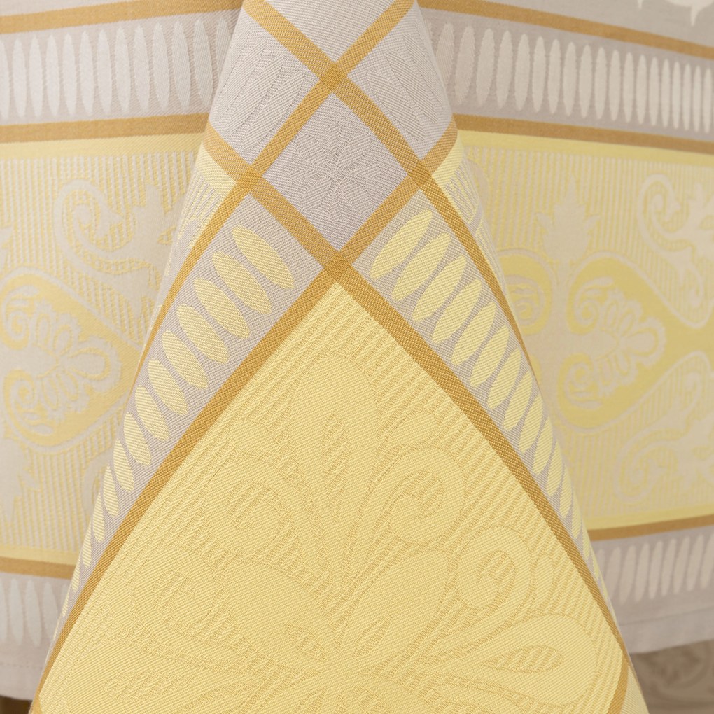 Toalhas de mesa anti nódoas 100% algodão - Argento da Fateba: Amarelo 1 Toalha de mesa 180x250 cm