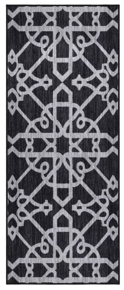 vidaXL Tapete/passadeira 80x200 cm preto