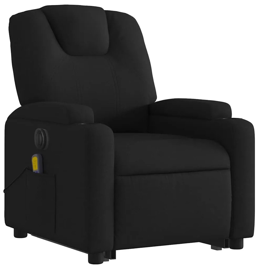 Poltrona elétrica elevatória massagens tecido preto