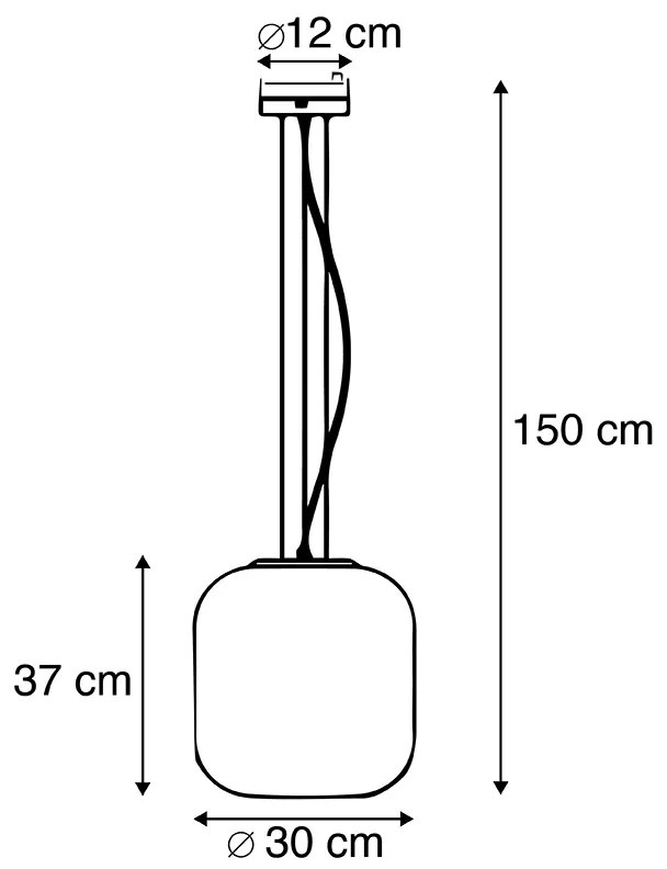 Candeeiro de suspensão inteligente preto com vidro fumê incl. WiFi A60 - Bliss