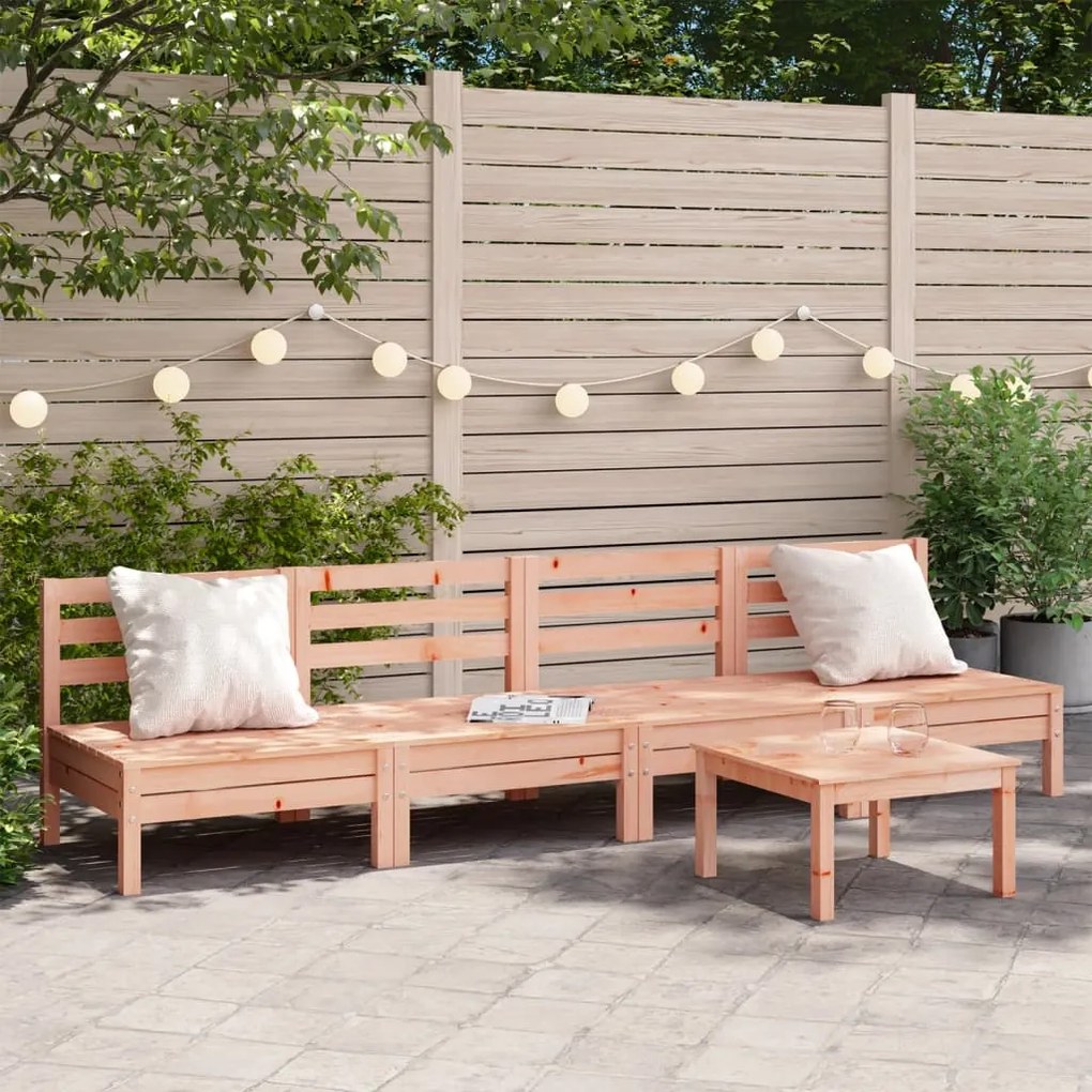 vidaXL Sofás s/ apoios braços p/ jardim 4pcs madeira de douglas maciça
