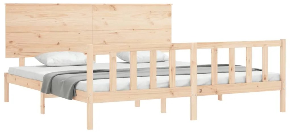 Cama sem colchão 200x200 cm madeira de pinho maciça