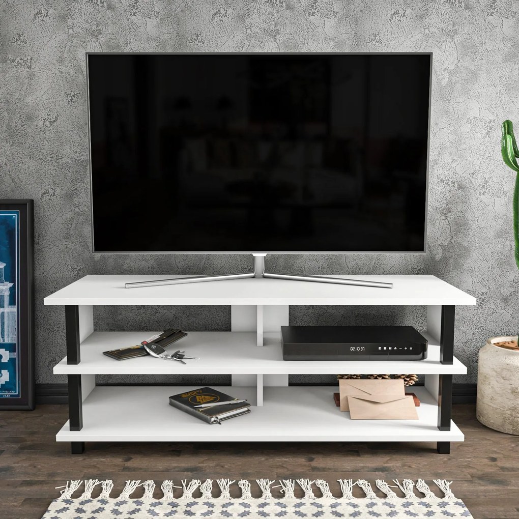 Móvel para TV Pueblo – Preto e Branco – 120x44,6x47,4 cm