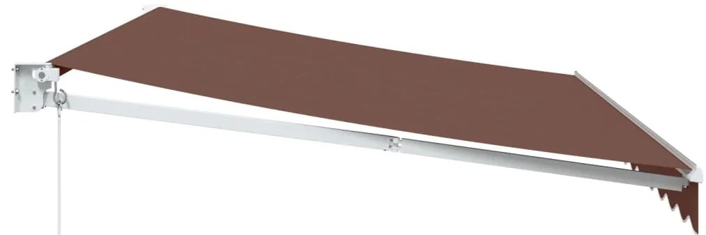 Toldo retrátil manual 350x250 cm castanho