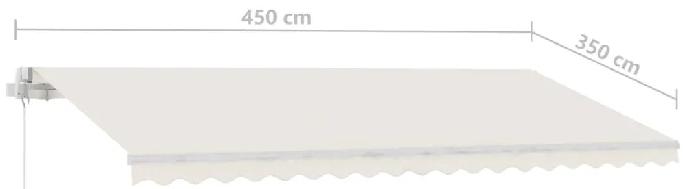Toldo retrátil manual independente 450x350 cm cor creme