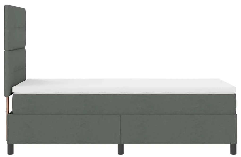 Cama Box Spring com Colchão Cinza Escuro 90x200 cm Tecido