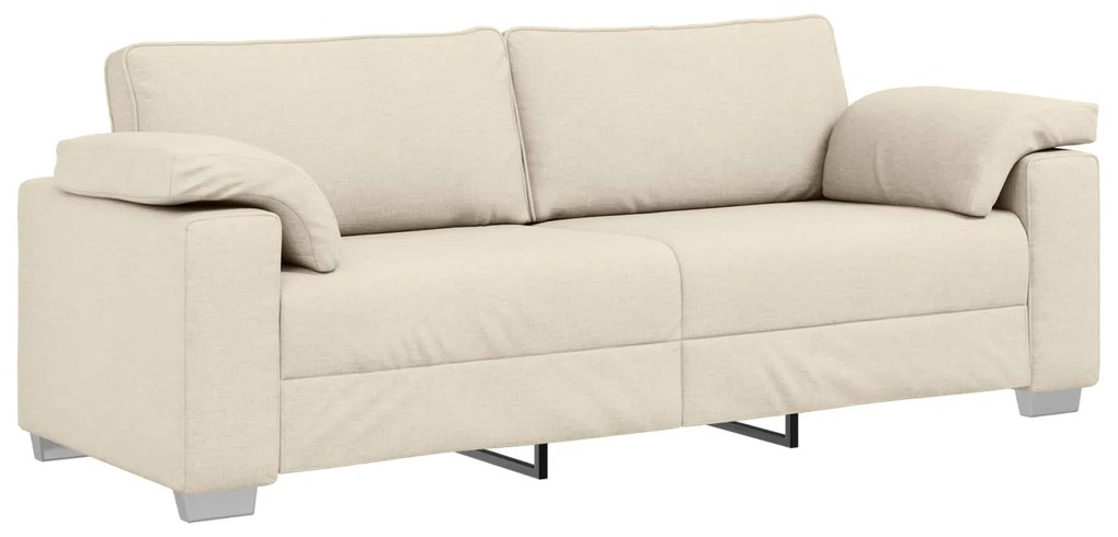 vidaXL Sofá Bege 219 x 77 x 82 cm Tecido de mistura de linho