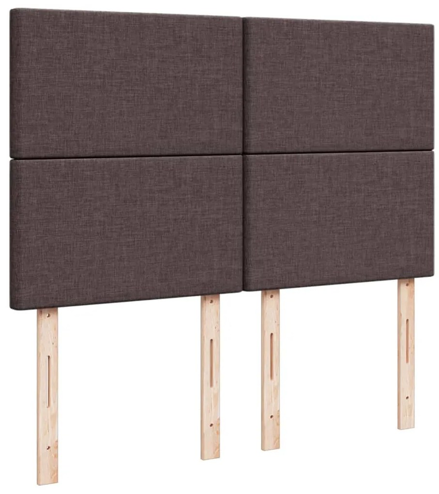 Cama com molas/colchão 140x200 cm tecido castanho-escuro