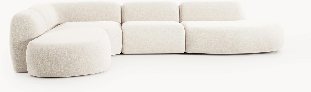 Sofá de canto modular XL em bouclé com chaise longues Wolke
