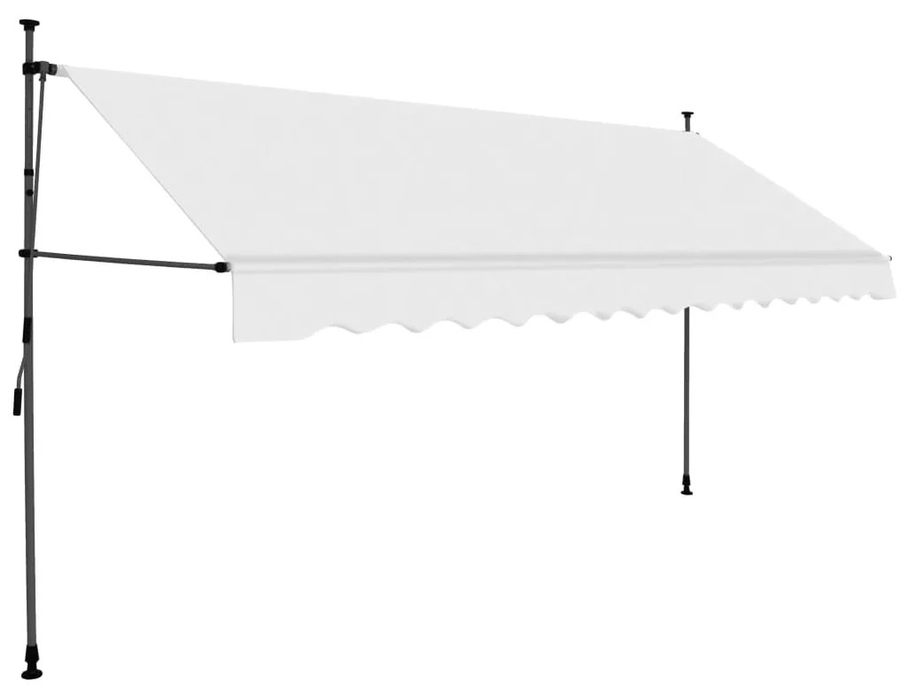 Toldo retrátil manual com LED 350 cm creme