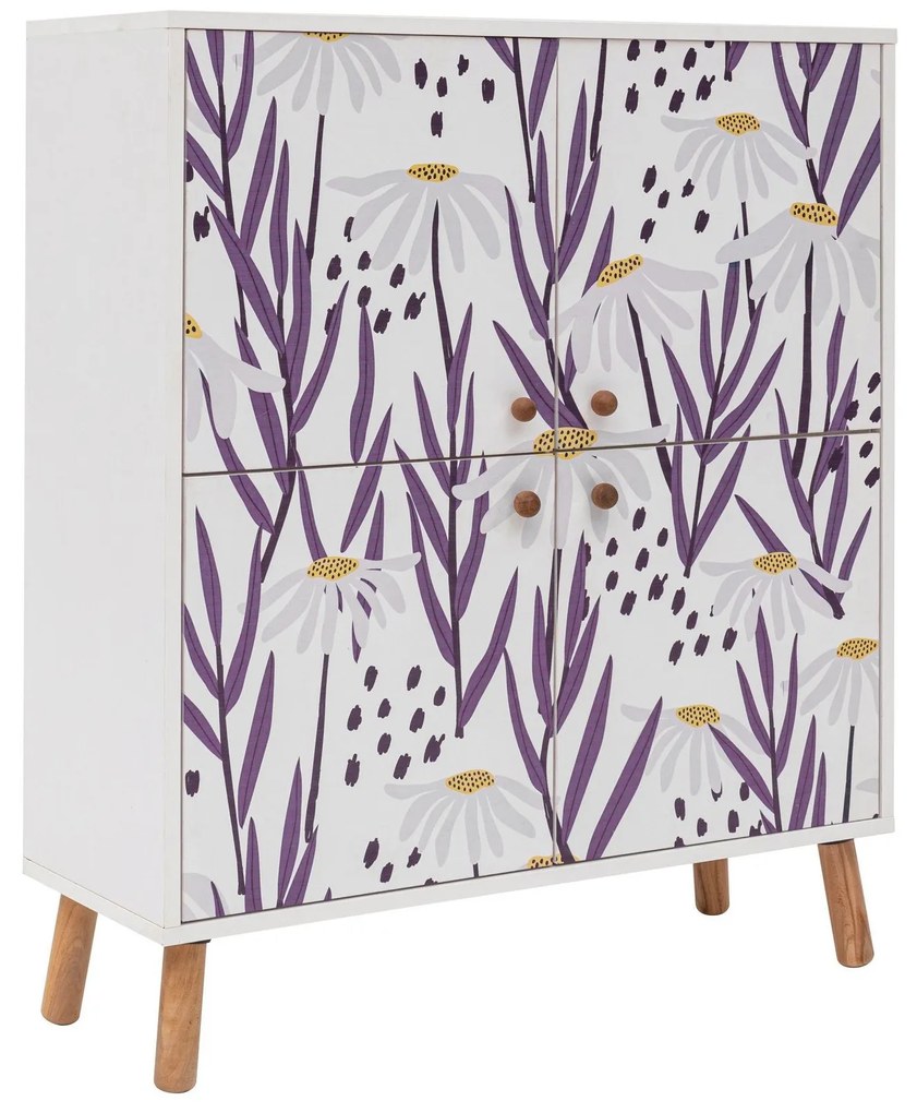 Armário Multiuso Multilux – Branco, Roxo, Lilás – 95x111x36 cm