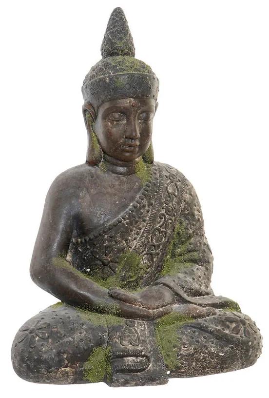 Figura Decorativa DKD Home Decor Fibra de Vidro Cinzento Buda Cinzento escuro (34 x 21 x 47 cm)