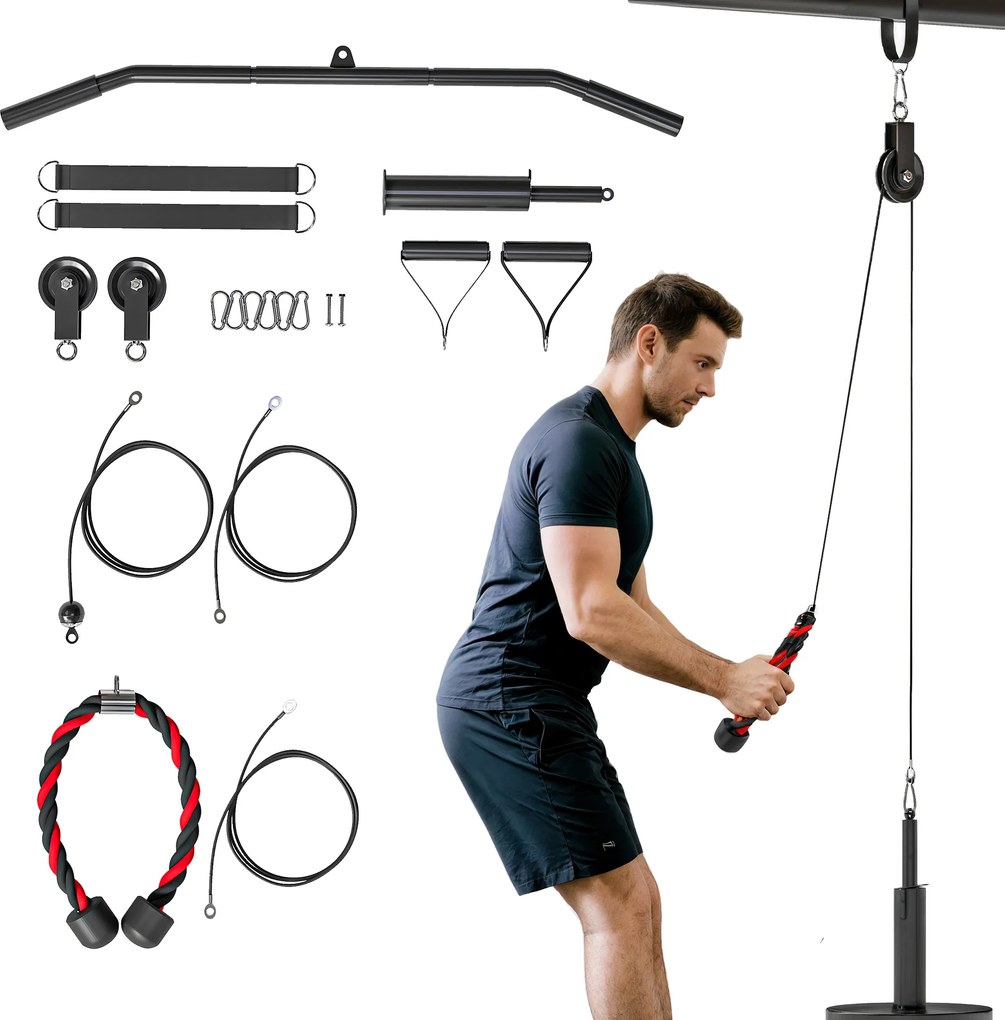 SPORTNOW Polia musculação doméstica, cable machine musculação exercícios de flexão para bíceps, tríceps e braços | Aosom Portugal