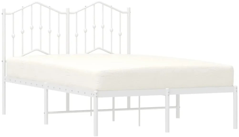 Estrutura de cama com cabeceira 120x200 cm metal branco