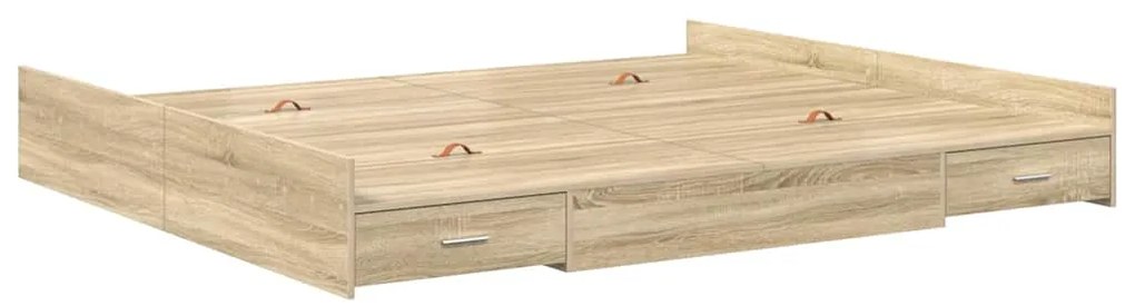 Estrado de cama com arrumação Carvalho sonoma 180 x 200 cm