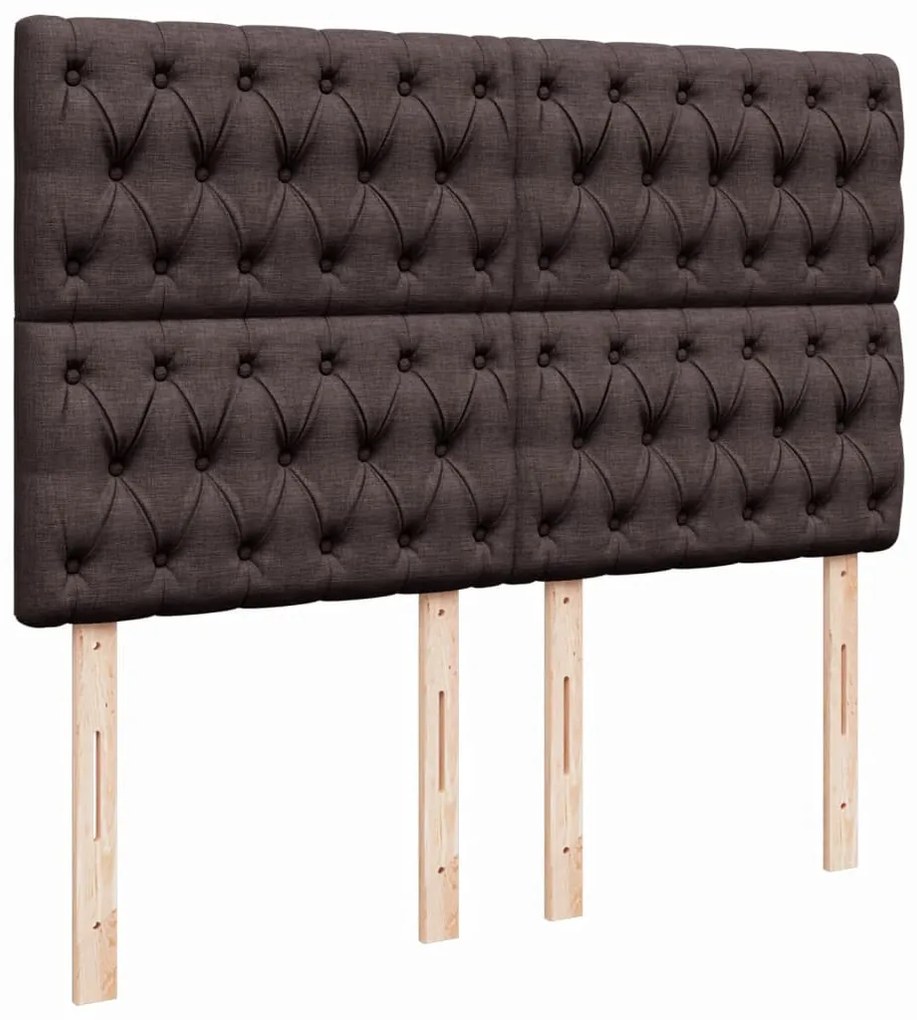 Cama com molas/colchão 160x200 cm tecido castanho-escuro