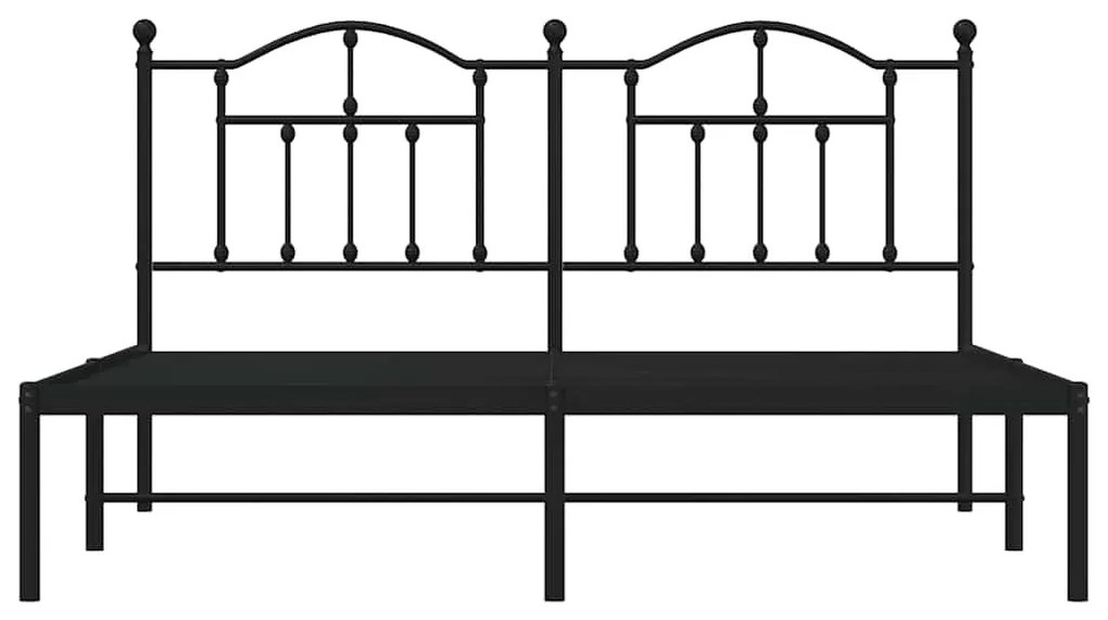 Estrutura de cama com cabeceira 183x213 cm metal preto