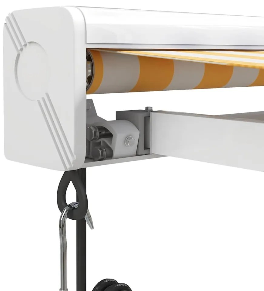 Toldo retrátil 4,5x3 m tecido e alumínio amarelo e branco