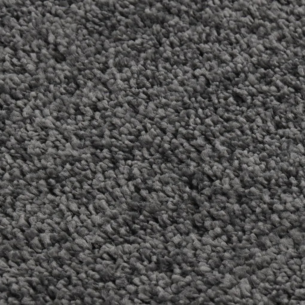 Tapete shaggy 80x150 cm antiderrapante cinzento-escuro