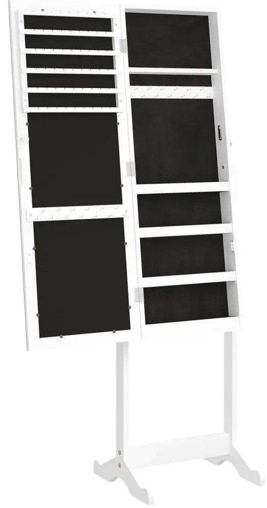 Móvel para joias independente espelhado 42x38x152 cm branco