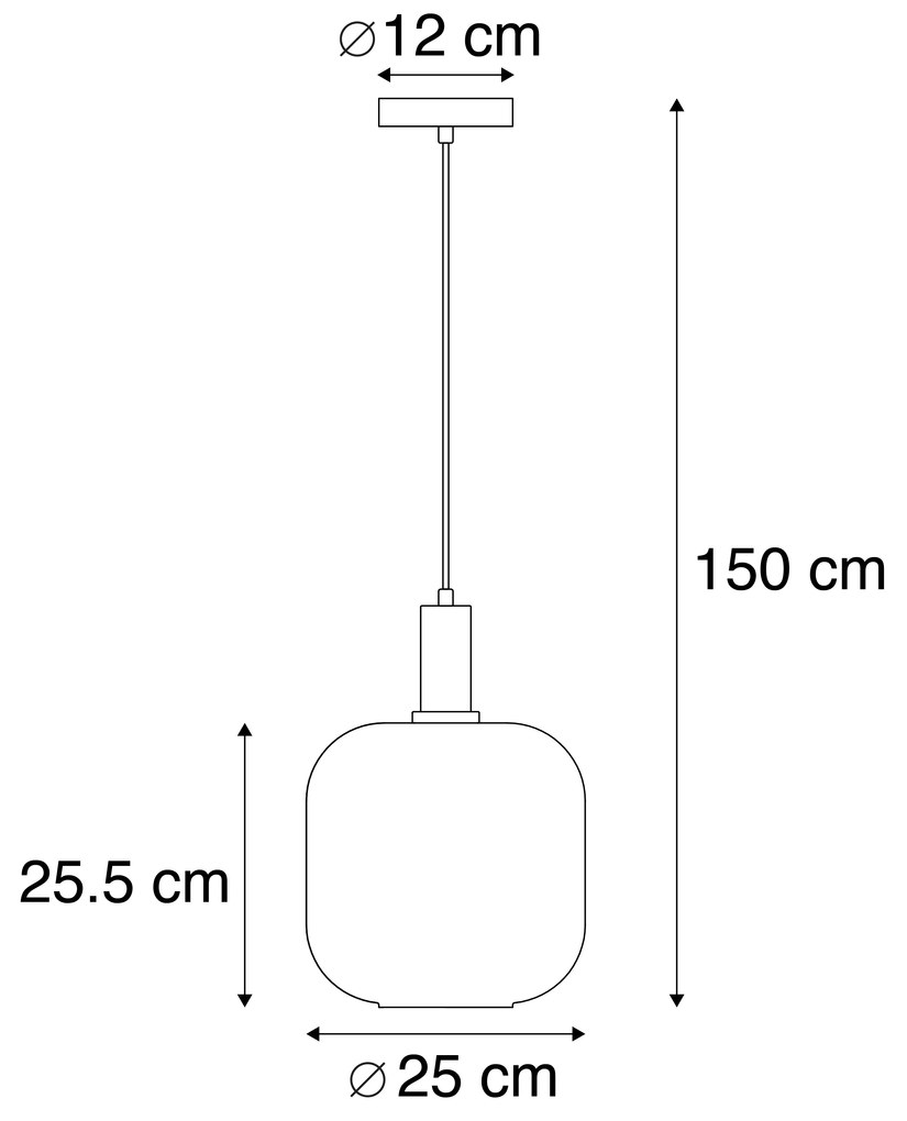 LED Candeeiro de suspensão inteligente preto com dourado e vidro fumê incl. Wifi G95 - Zuzanna Design