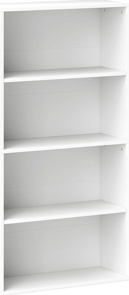 HOMCOM Estante de 4 Níveis Estante para Livros com 2 Prateleiras Ajustáveis para Sala de Estar Escritório Quarto 60x24x115,5 cm Branco