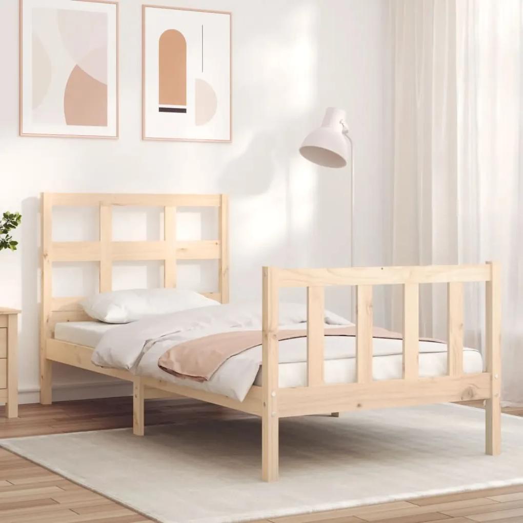 3193001 vidaXL Estrutura de cama com cabeceira 100x200 cm madeira maciça
