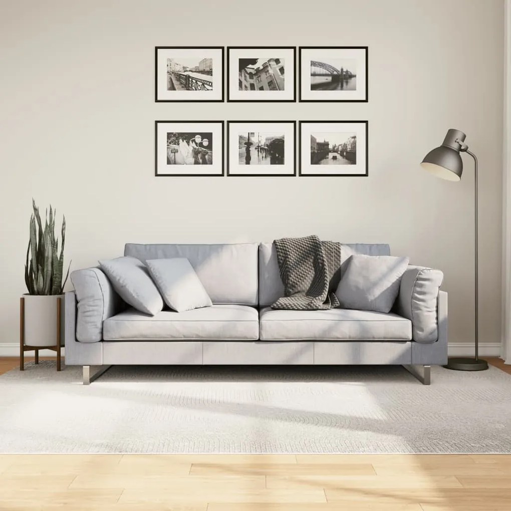 vidaXL Tapete de pelo curto IZA visual escandinavo 160x230cm cor creme