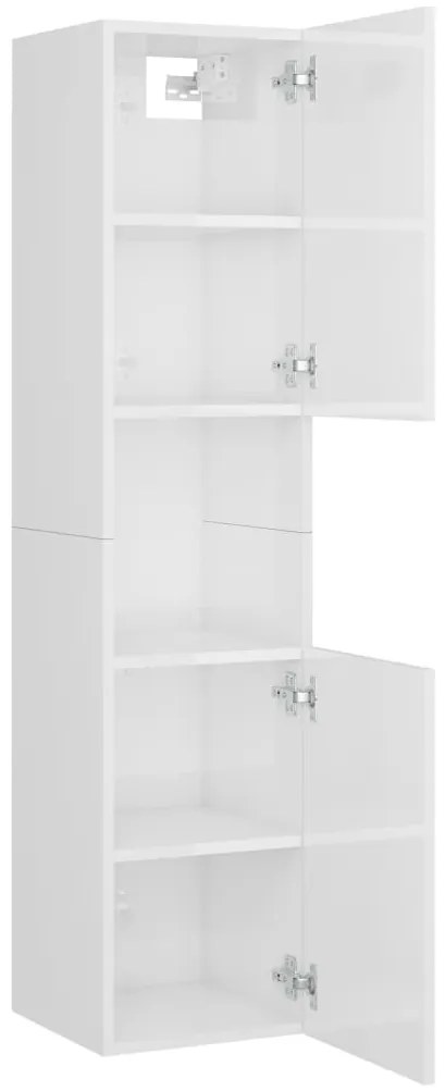 Conj. de móveis de casa de banho contraplacado branco brilhante