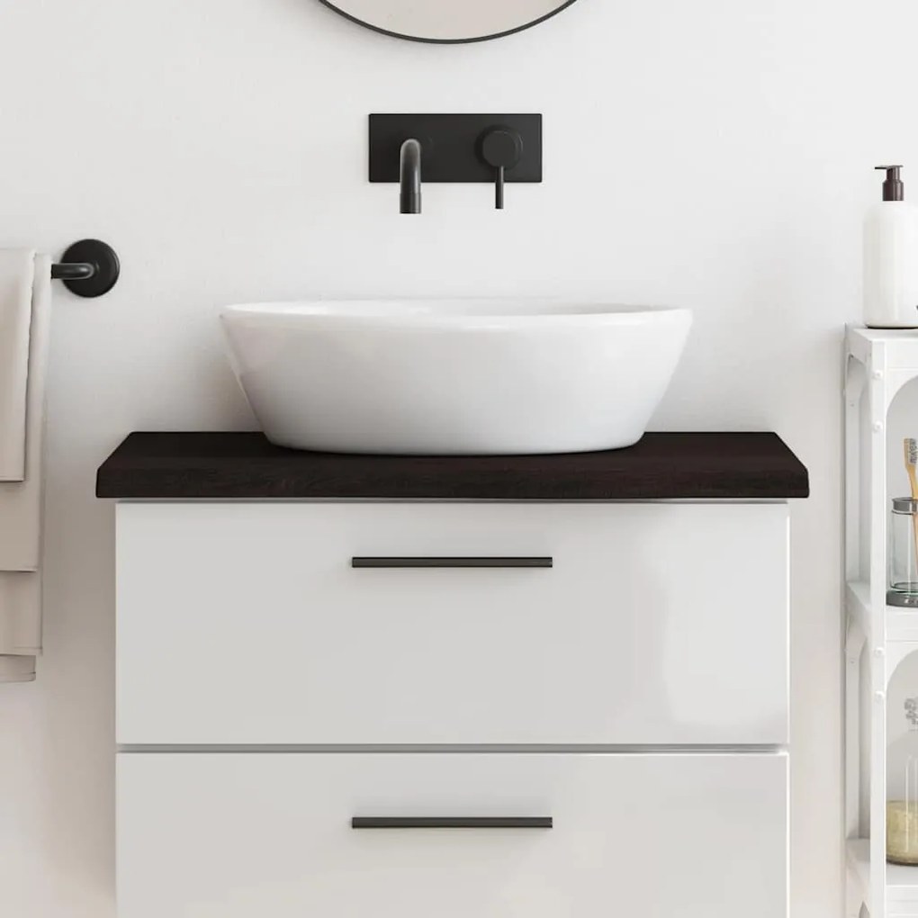 vidaXL Bancada p/ WC 80x40x(2-4)cm madeira tratada maciça castanho