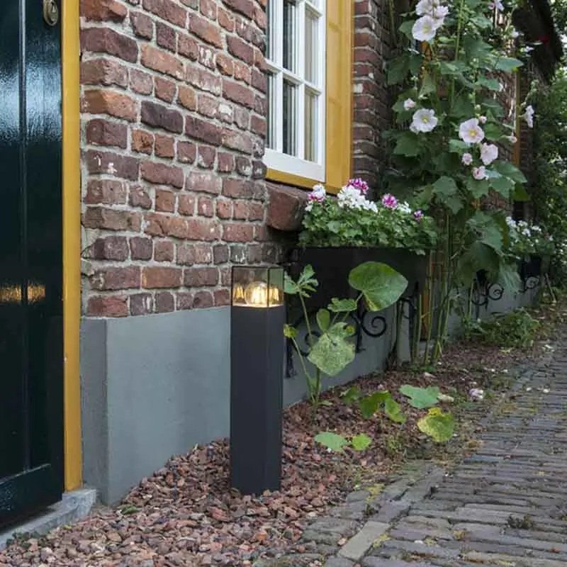 Candeeiro de pé moderno para exterior 50 cm cinzento escuro IP44 - Denmark
