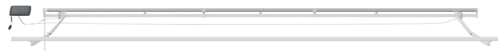Toldo Retrátil Manual com LED Cinzento-Claro 600x300 cm, Tecido de Sub