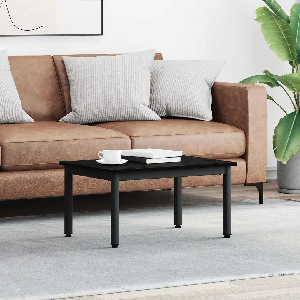 vidaXL Mesa de centro Carvalho Preto 70 x 50 x 36 cm