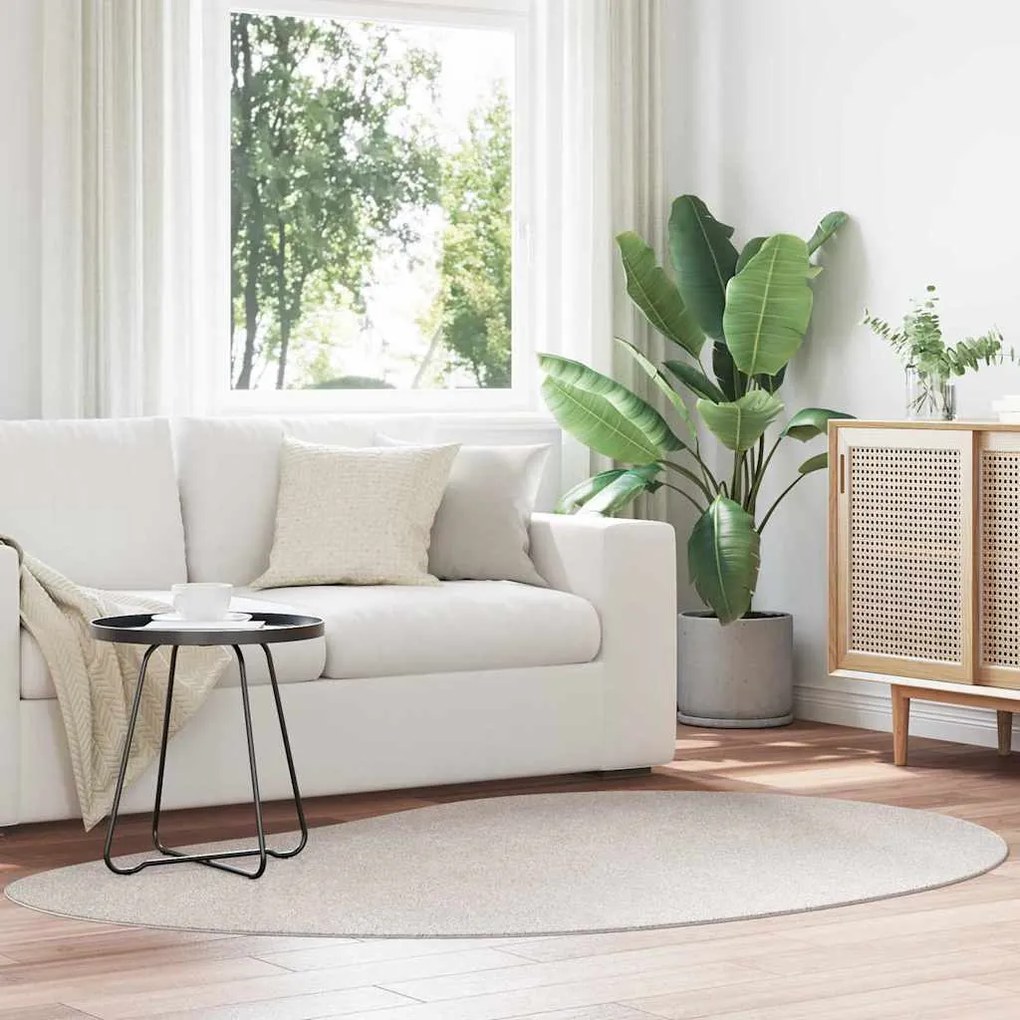 vidaXL Tapetes de área HUARTE Areia 140 x 200 cm Poliéster