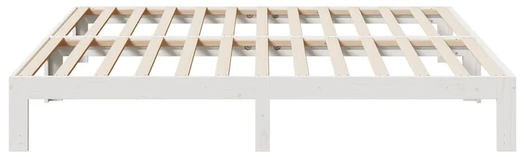 Cama sem colchão 180x200 cm madeira de pinho maciça branco