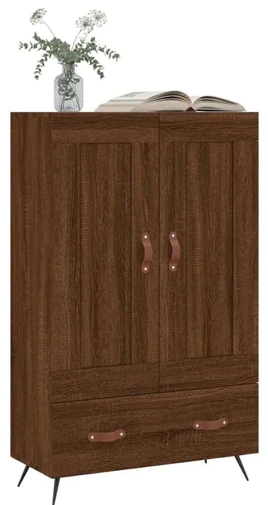 Armário alto derivados madeira 69,5x31x115 cm carvalho castanho