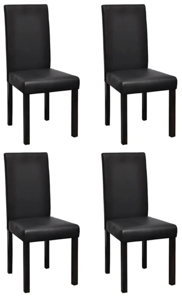 vidaXL Cadeiras de jantar 4 pcs couro artificial preto