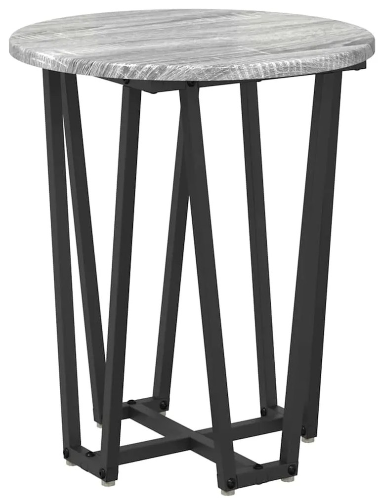 Conjunto de Mesas de Apoio 2 pcs Cinza Sonoma em Madeira e Metal