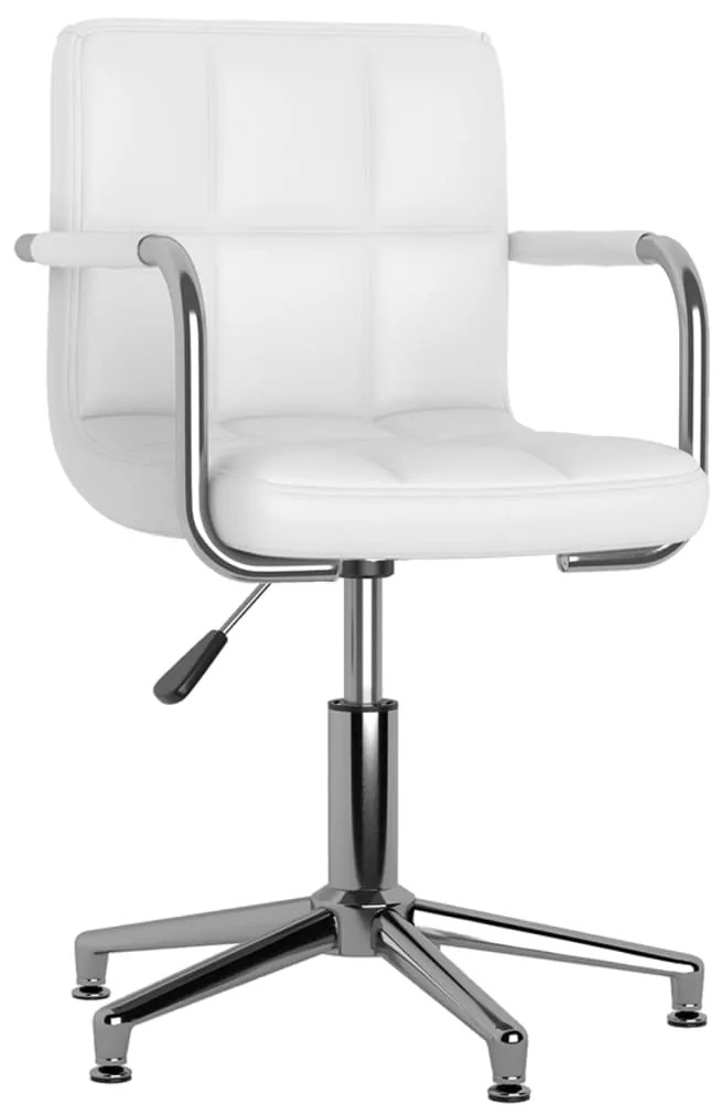 Cadeira de jantar giratória couro artificial branco