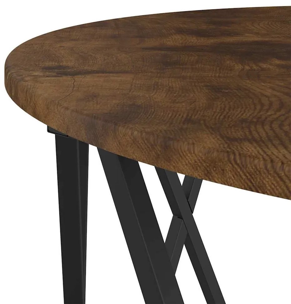 Mesa de Centro em Carvalho Fumado 80x80x42 cm Madeira de Engenharia