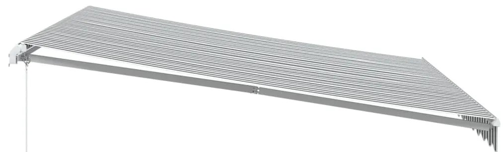 Toldo retrátil manual com luzes LED 400x300cm antracite/branco