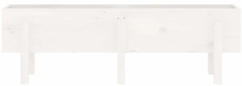 Canteiro elevado de jardim 121x30x38 cm pinho maciço branco