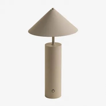 Candeeiro De Mesa Led Sem Fios Em Ferro Mayra Crema - Sklum