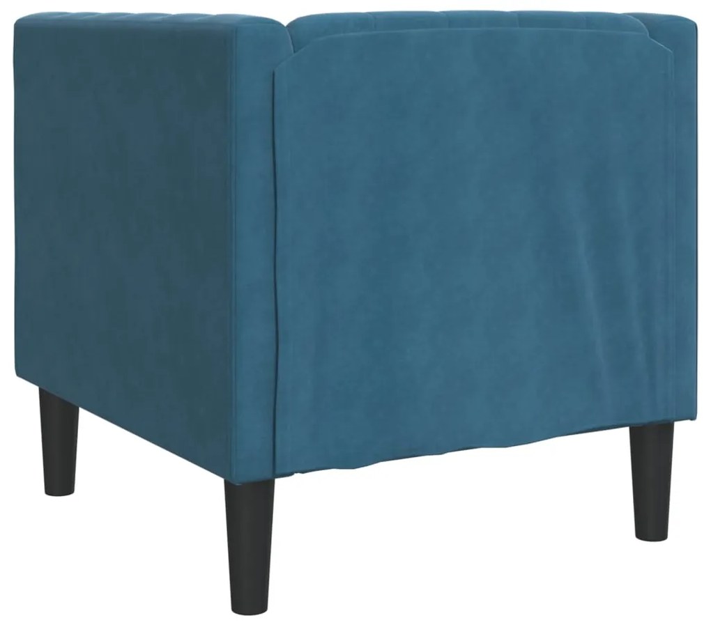 Sofá chesterfield veludo azul