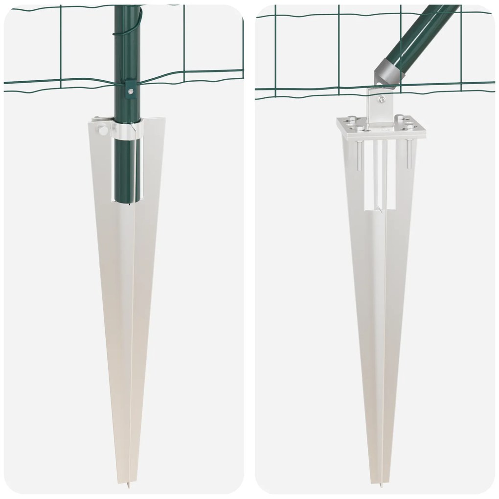 Cerca Euro com 13 Postes de Espeto 0,4x50 m Aço Galvanizado Verde