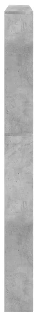 Sapateira c/ espelho 5 divisórias 63x17x169,5 cm cinza cimento