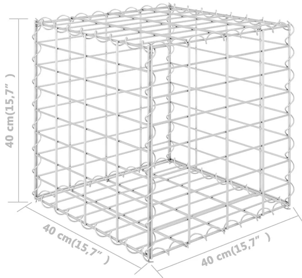 Canteiro elevado/cubo gabião 40x40x40 cm cm fio de aço
