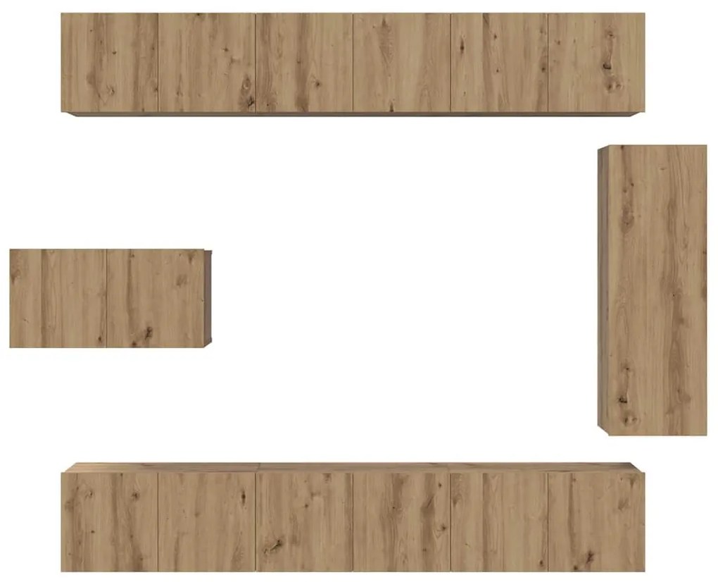 Conjunto de móvel de TV com prateleira Outros 8 pcs carvalho artisiano